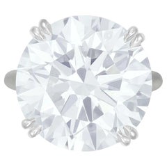 GIA Certified 9.23 Carat Round Brilliant Cut Diamond Platinum Ring