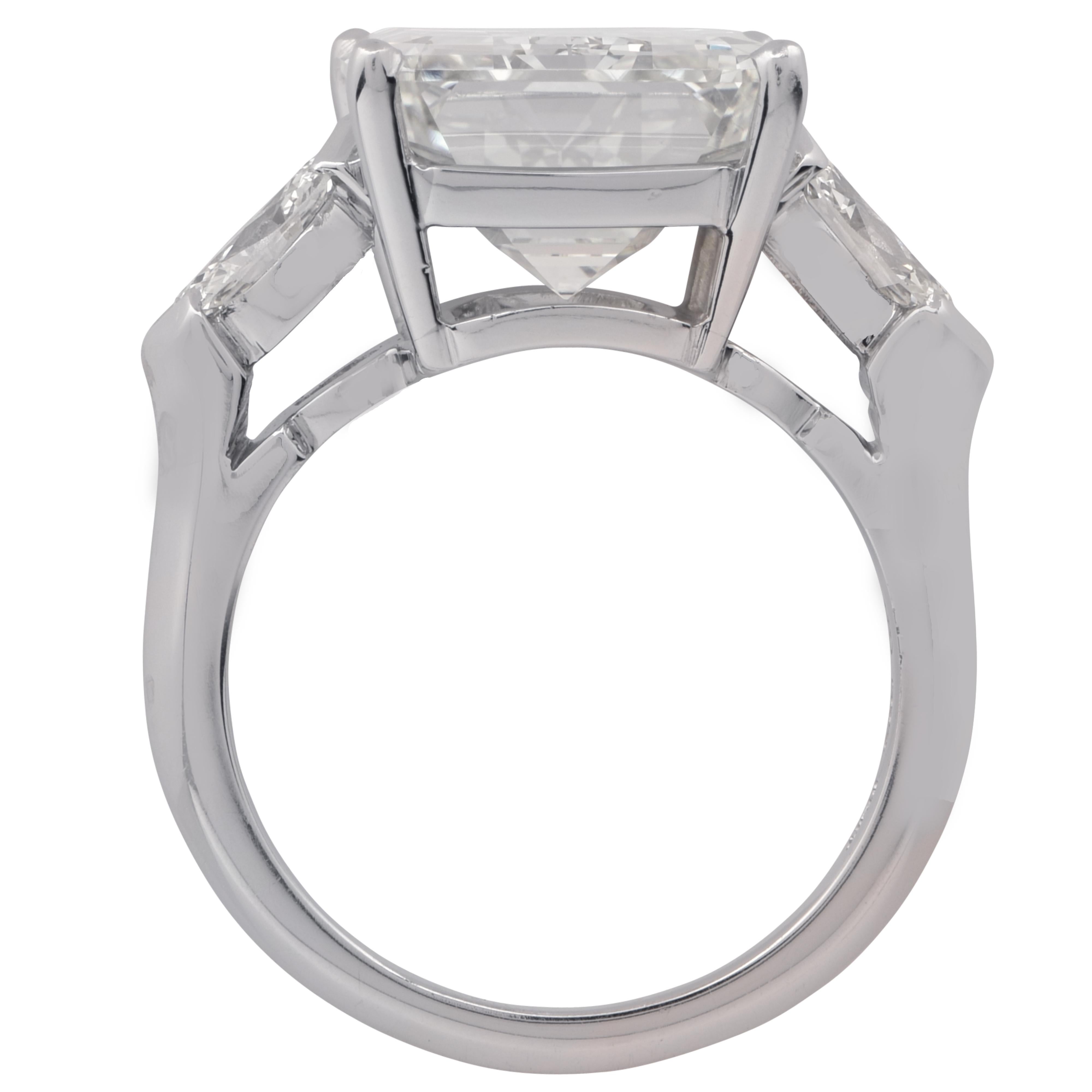 Modern  Vivid Diamonds GIA Certified 9.29 Carat Emerald Cut Engagement Ring