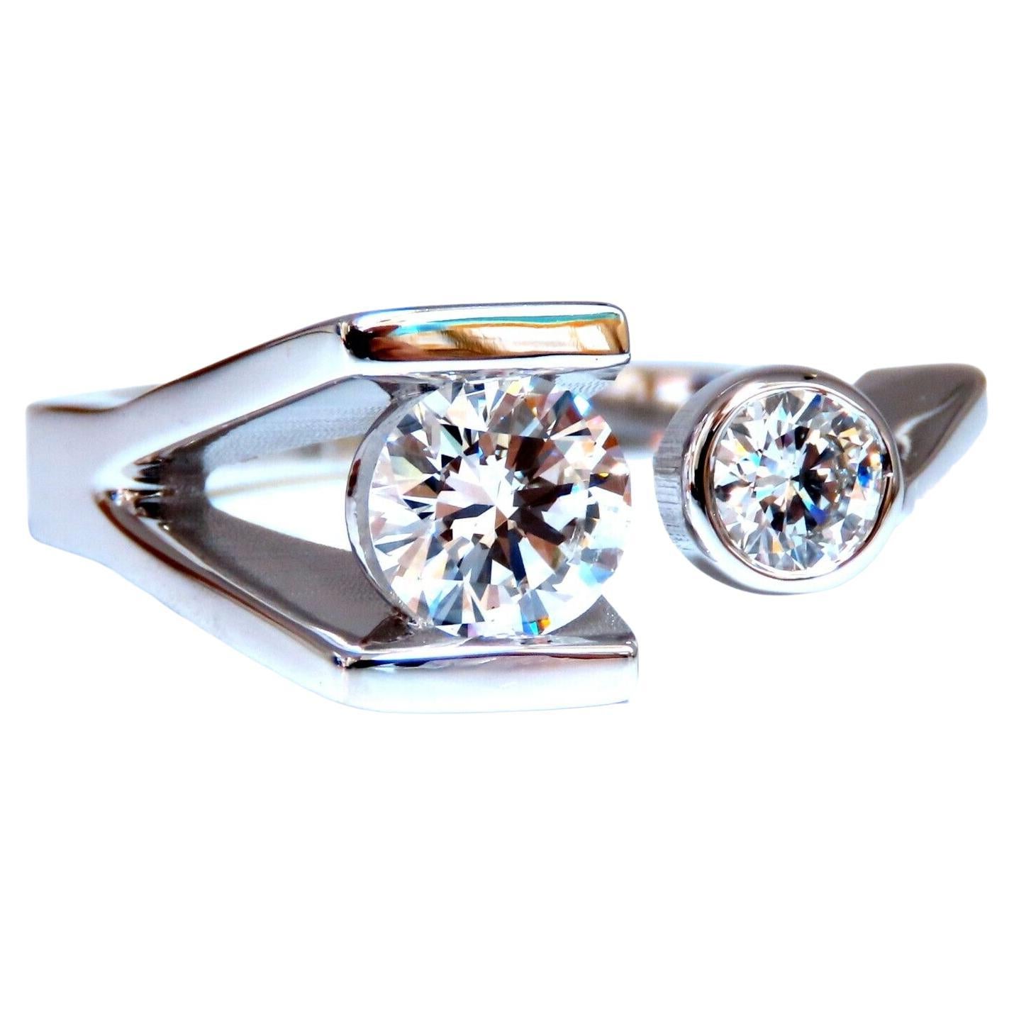 GIA-zertifizierter .93 Karat natürlicher Diamantring für Herren Deco Prime 14kt