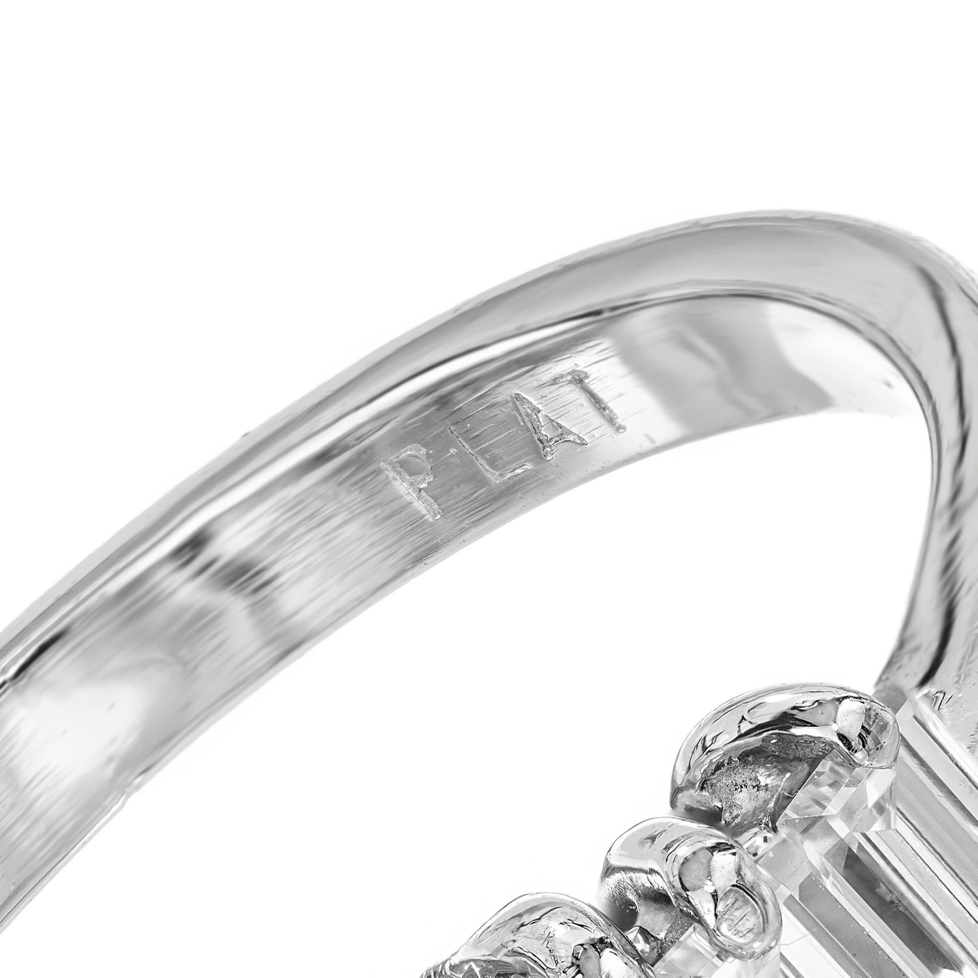 GIA Certified .94 Carat Emerald Cut Diamond Platinum Engagement Ring For Sale 1