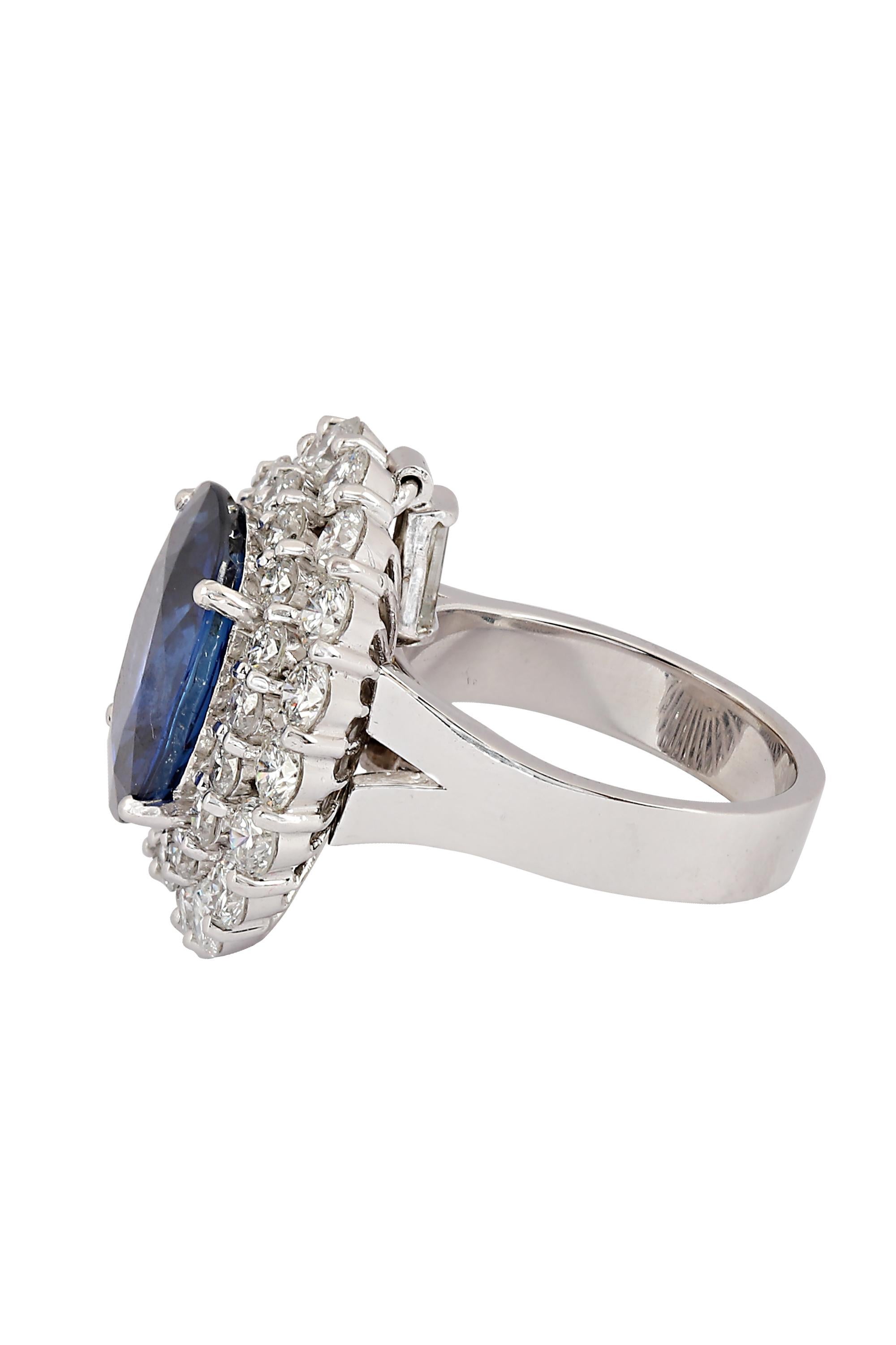 Art Deco GIA Certified 9.43 Carat Sapphire and Diamond Convertible Ring and Pendant