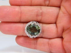 GIA Certified 9.44 Carat Natural Beryl Diamonds Ring 14 Karat