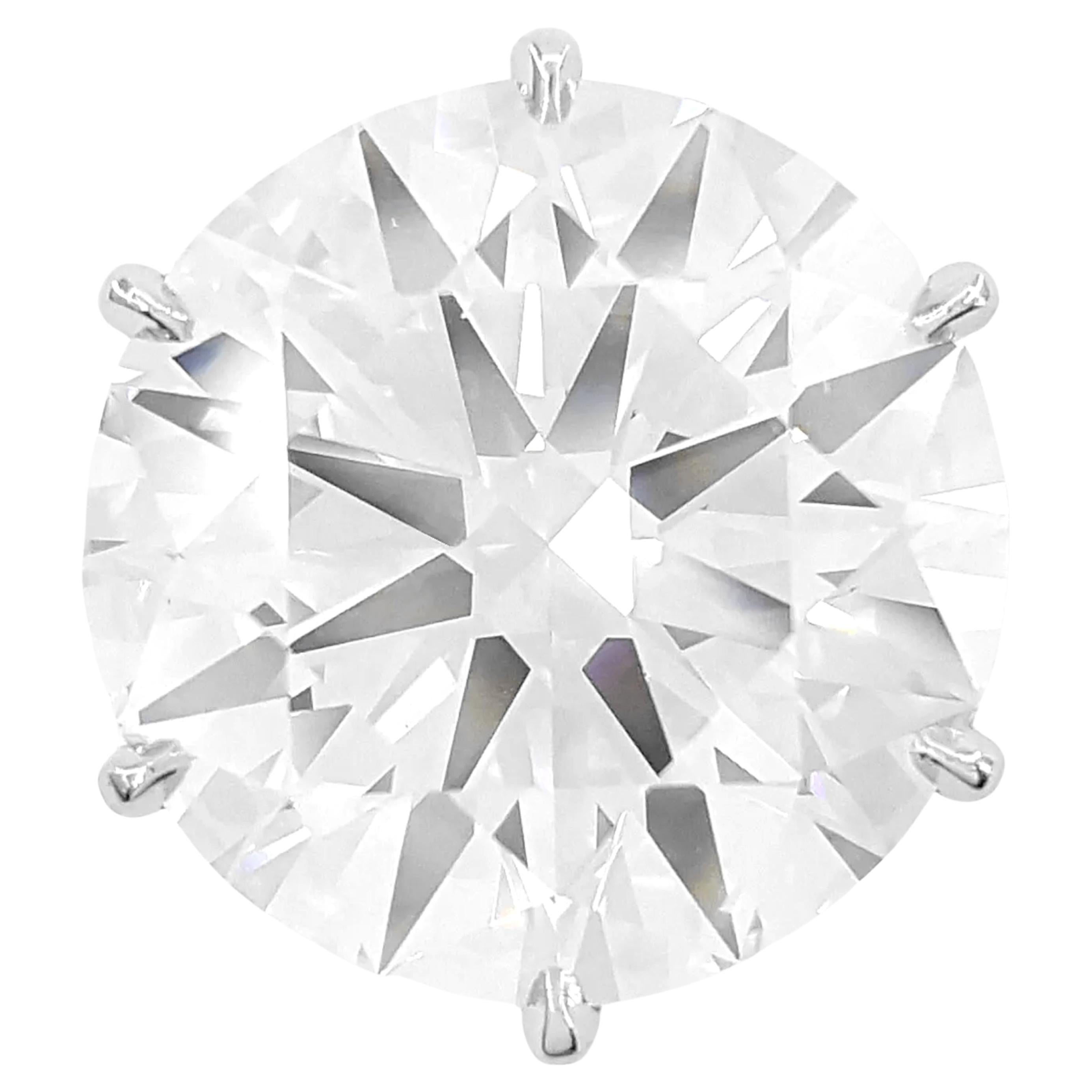 GIA Certified 10 Carat Round Brilliant Diamond Platinum Ring