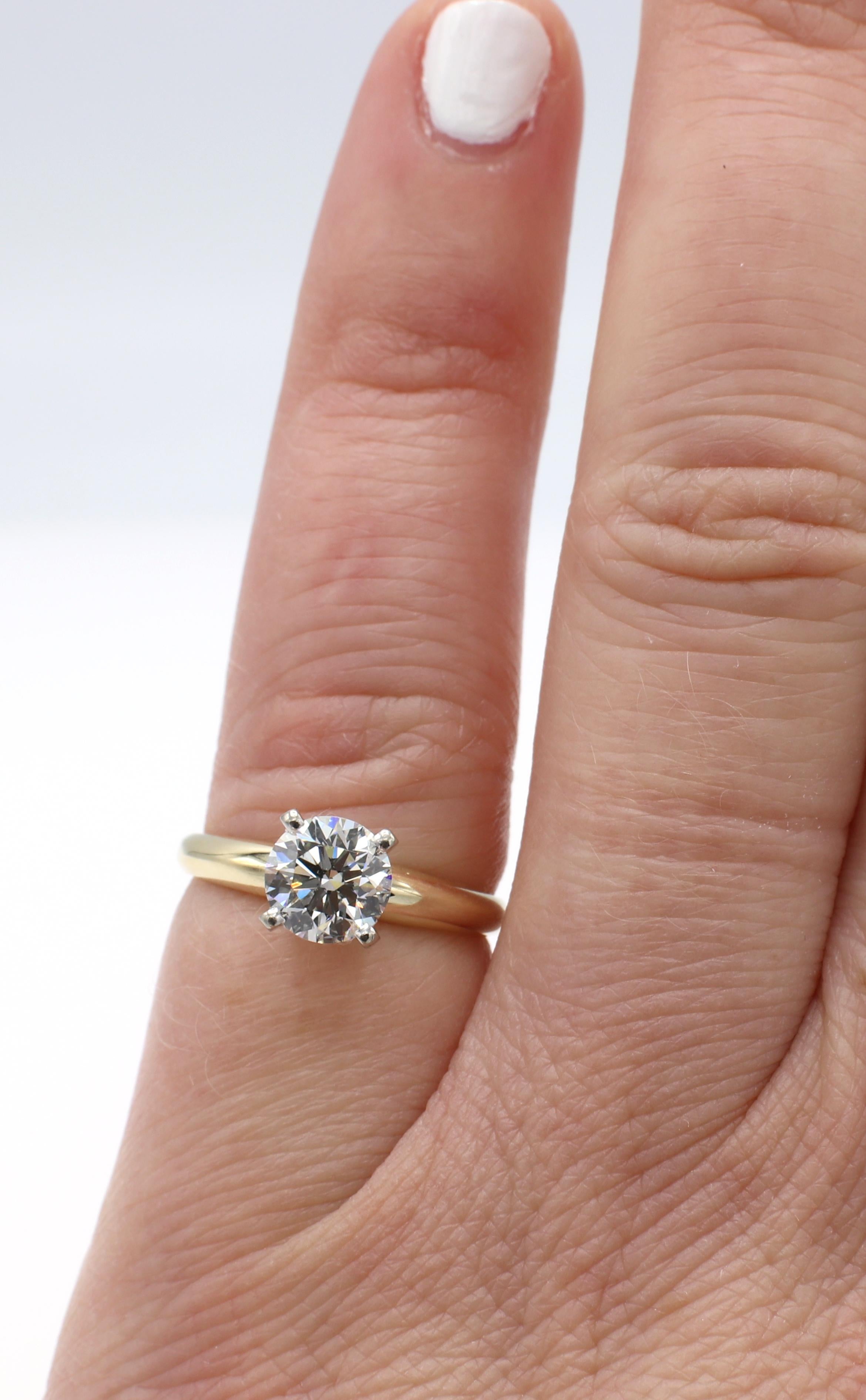 Modern GIA Certified .95 Carat J Vs2 Round Diamond Solitaire Engagement Ring