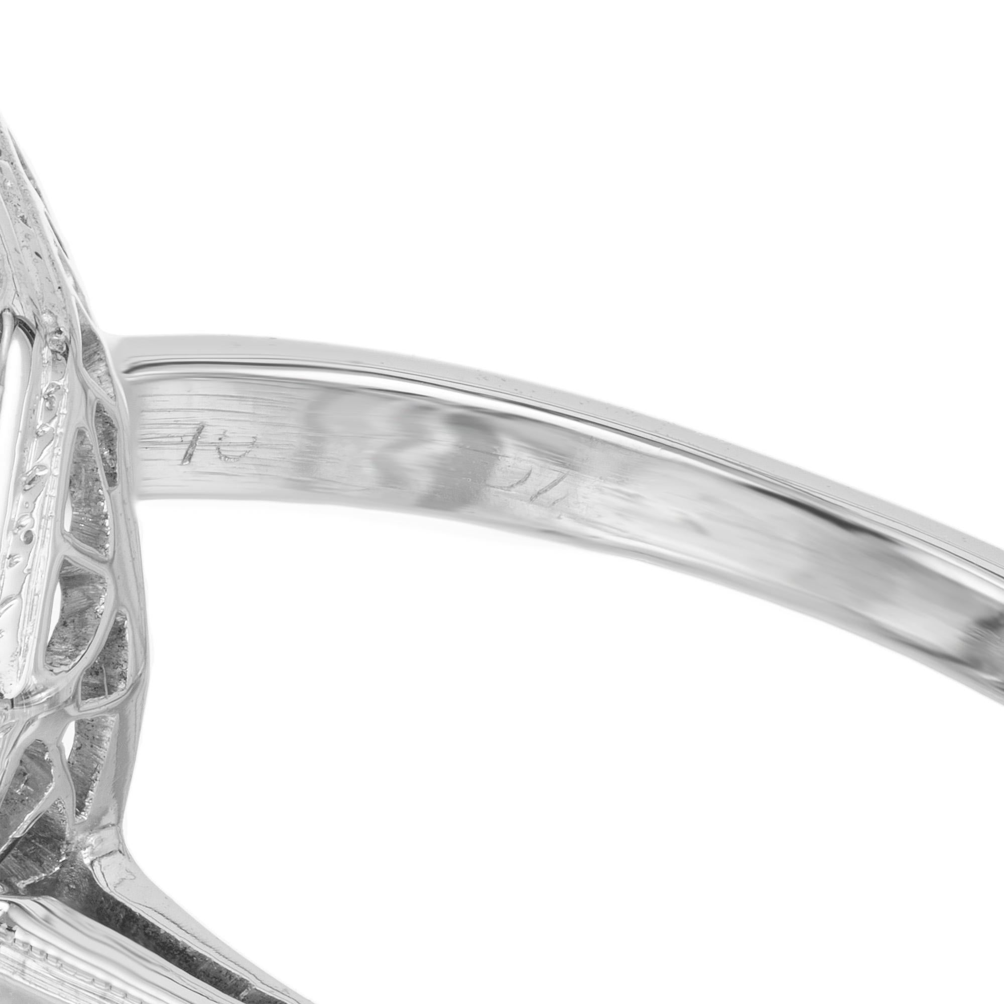 GIA Certified .95 Carat Oval Sapphire Diamond Halo Art Deco Platinum Ring For Sale 2