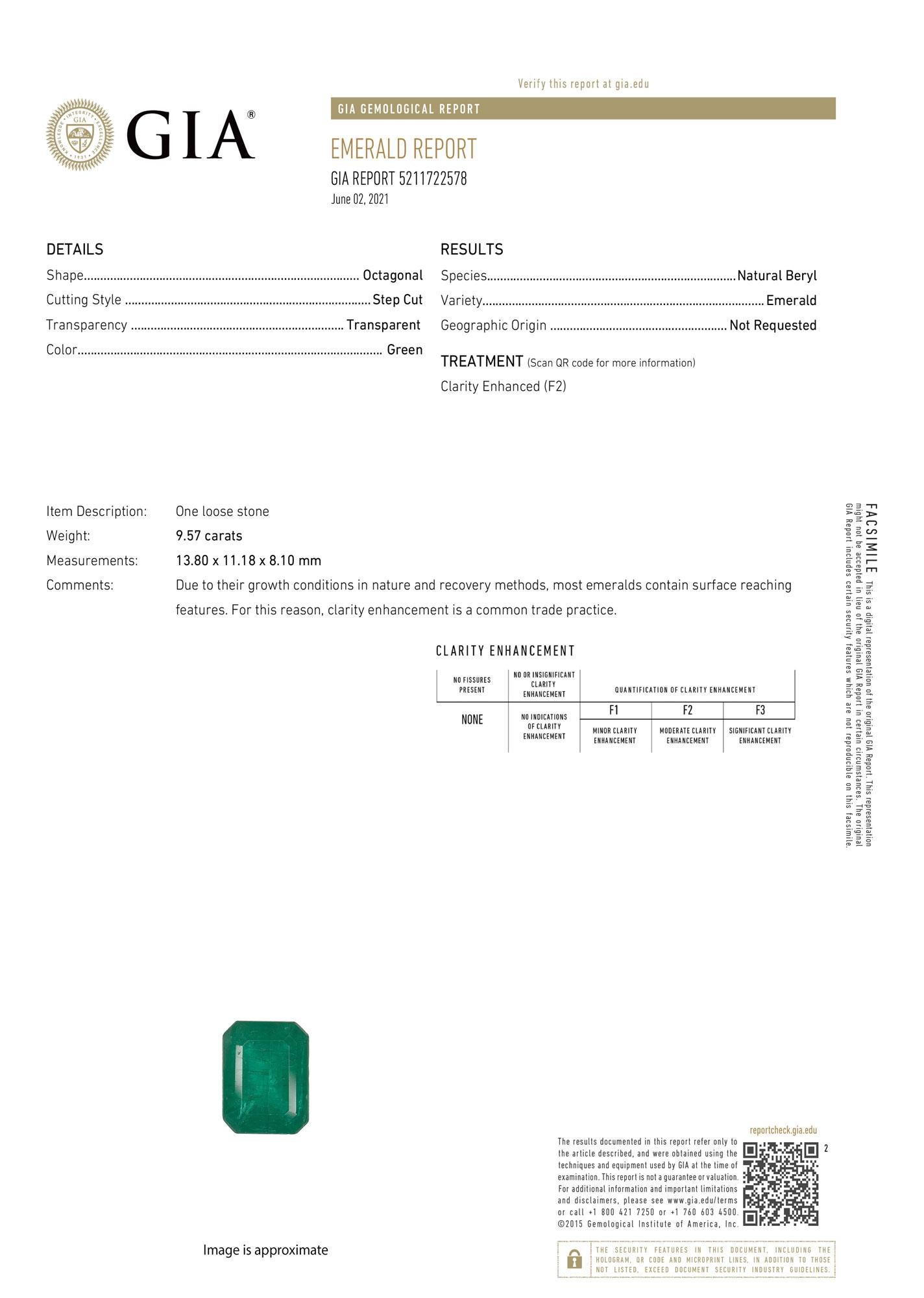 GIA Certified 9.57 Carat Green Emerald Halo 14k Two Tone Gold Diamond Ring For Sale 2