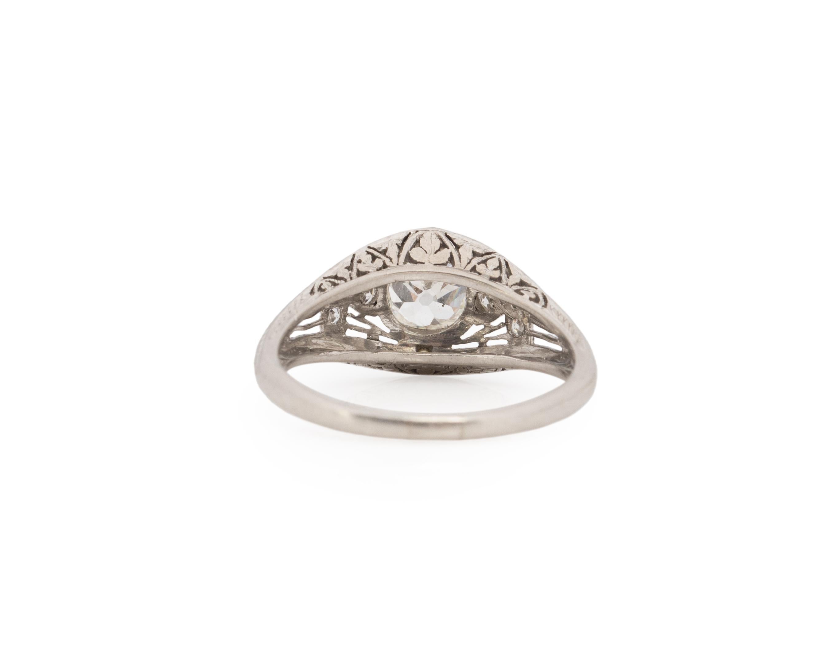 GIA Certified .96 Carat Diamond Platinum Engagement Ring In Good Condition For Sale In Hicksville, NY