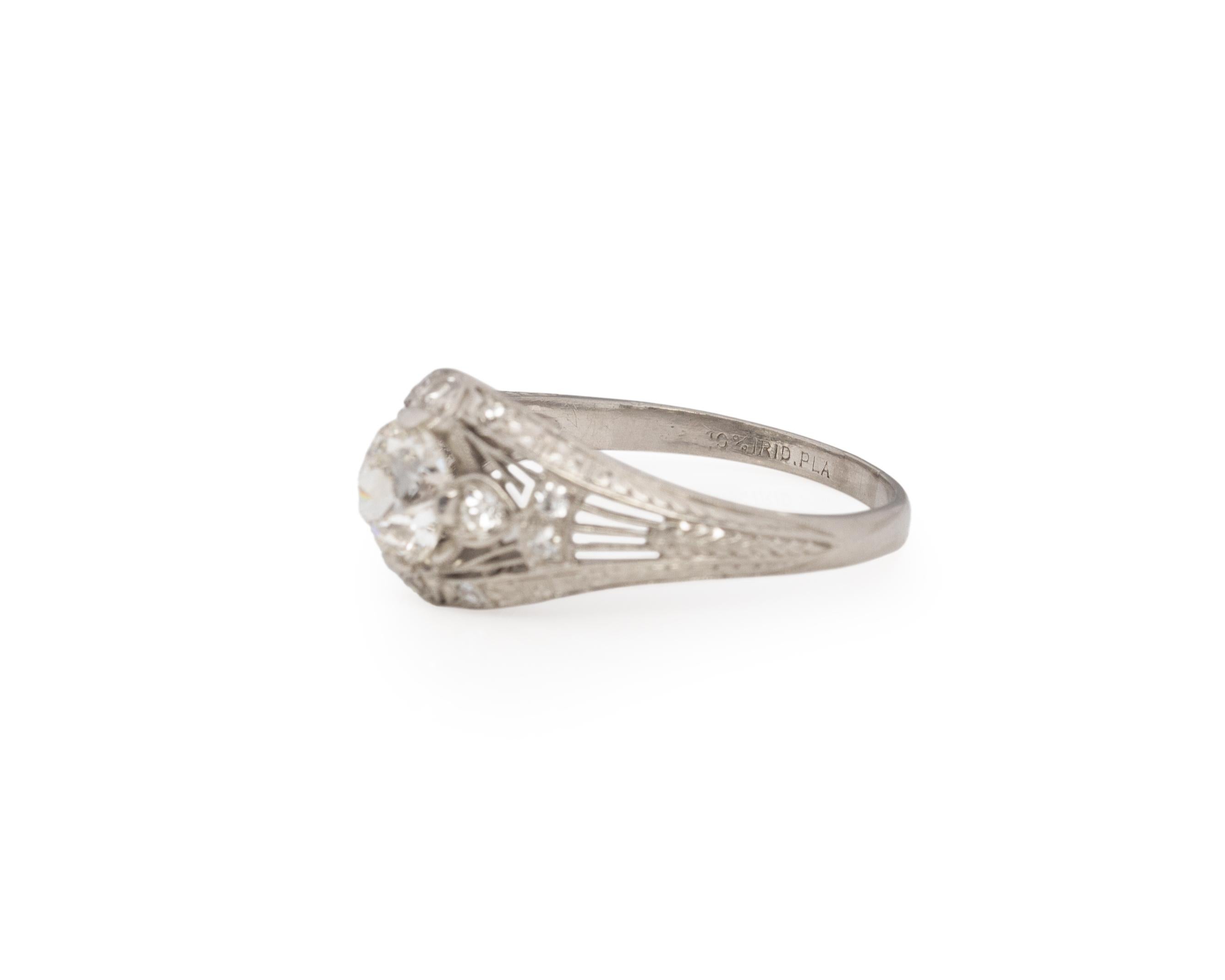 Women's or Men's GIA Certified .96 Carat Diamond Platinum Engagement Ring For Sale