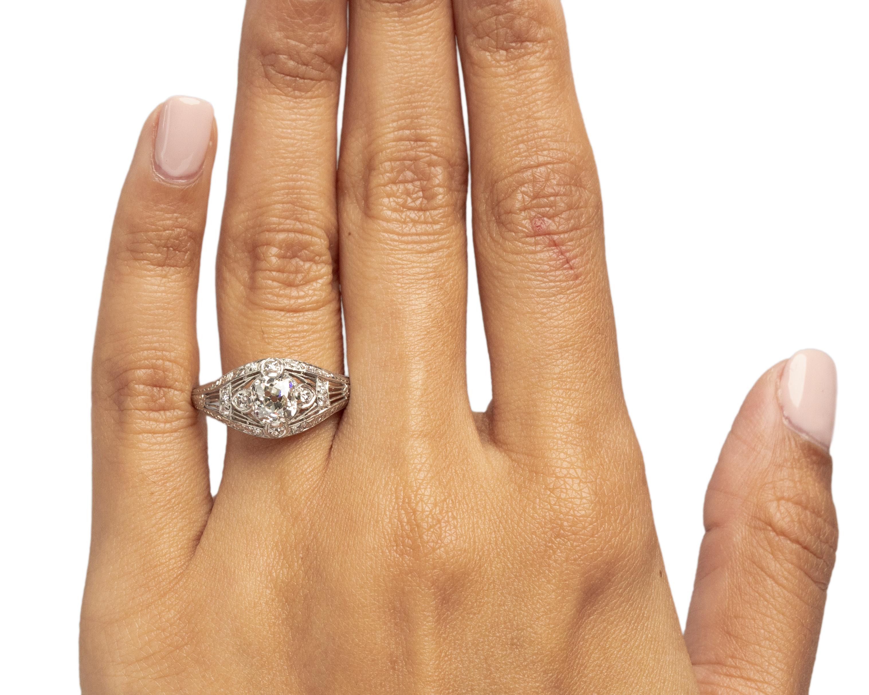 GIA Certified .96 Carat Diamond Platinum Engagement Ring For Sale 2
