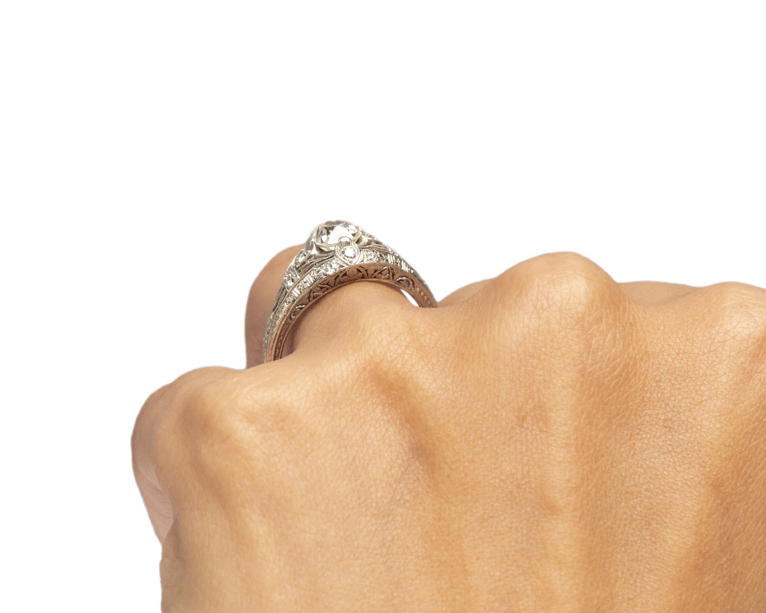GIA Certified .96 Carat Diamond Platinum Engagement Ring For Sale 3