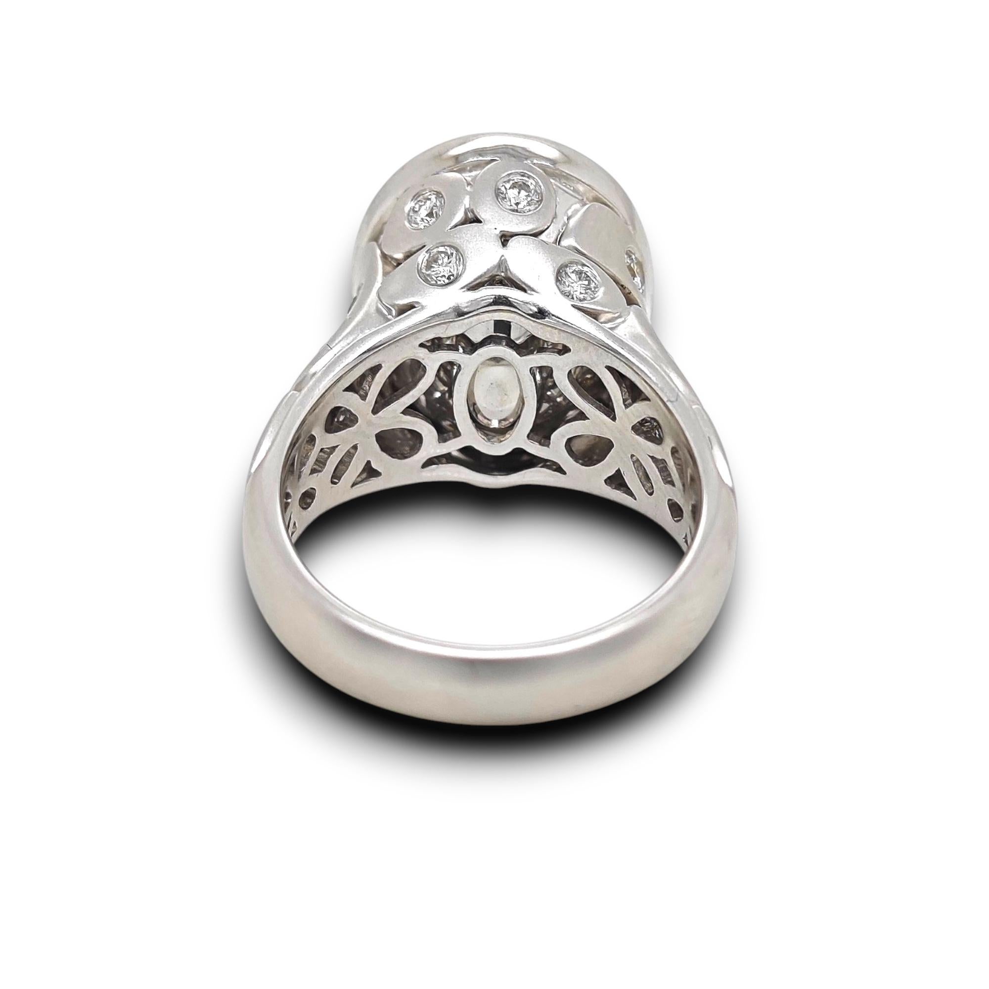 GIA-zertifiziert 9,62 Karat Paraiba Turmalin und weißer Diamant Weißgold Ring (Gemischter Schliff) im Angebot
