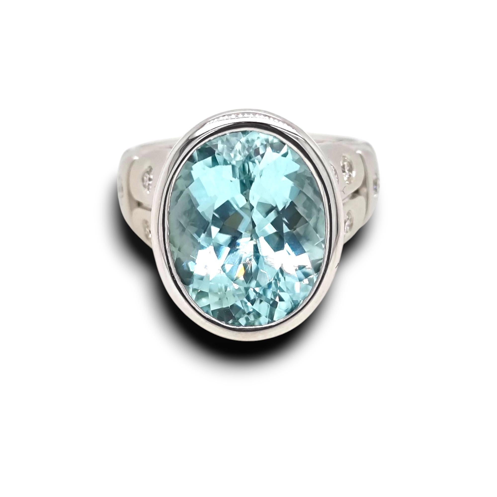 GIA-zertifiziert 9,62 Karat Paraiba Turmalin und weißer Diamant Weißgold Ring für Damen oder Herren im Angebot
