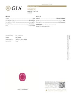 GIA Certified 9.67 Carat Oval Shape Ruby