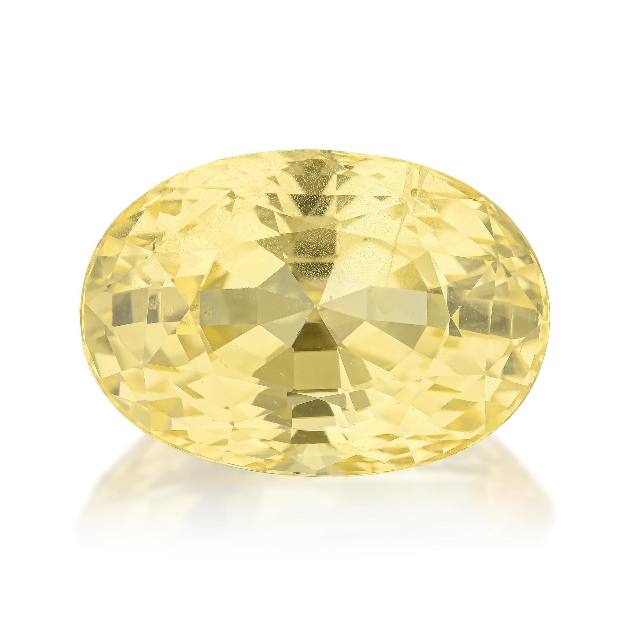 da uomo o donna Zaffiro giallo di Ceylon non riscaldato certificato GIA da 9,69 carati naturali in vendita