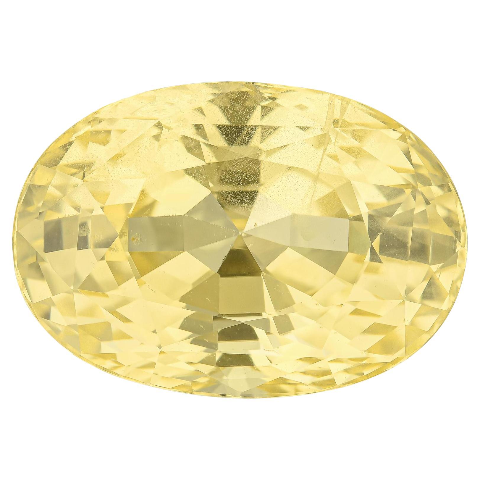 Zaffiro giallo di Ceylon non riscaldato certificato GIA da 9,69 carati naturali in vendita