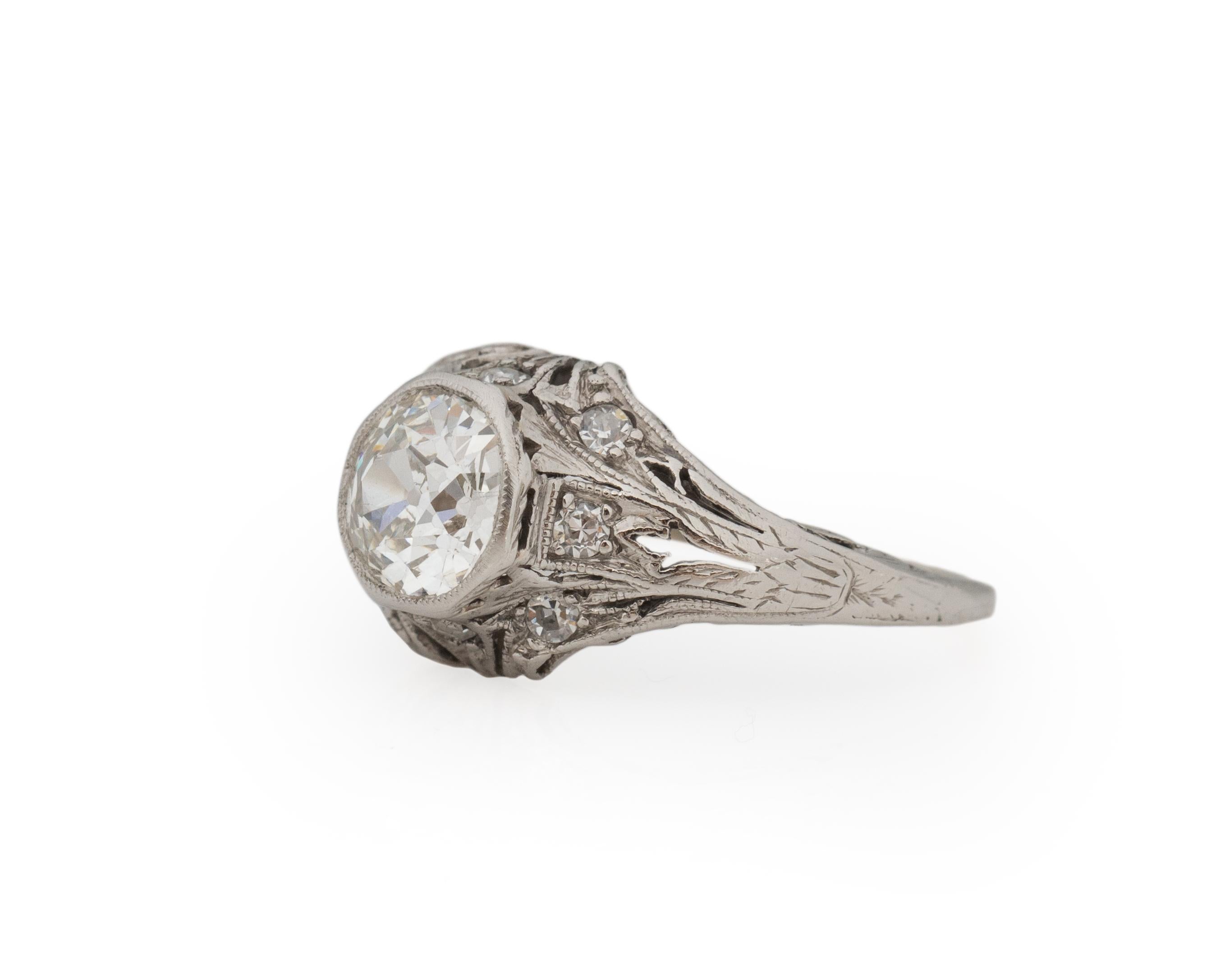Old Mine Cut GIA Certified .97 Carat Art Deco Diamond Platinum Engagement Ring For Sale