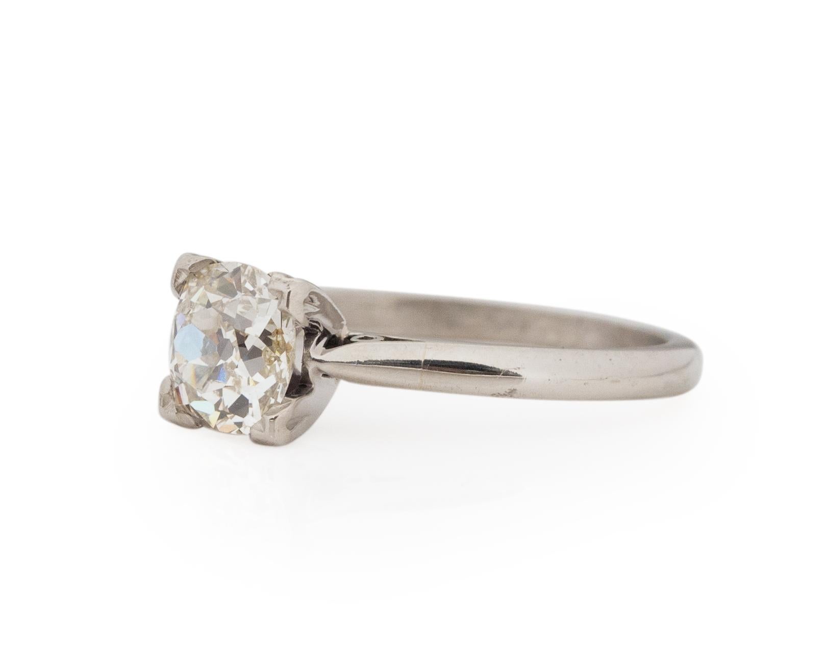 Platin-Verlobungsring mit GIA-zertifiziertem 0,98 Karat Art Deco Diamant (Art déco) im Angebot
