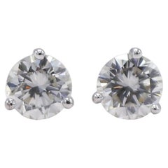 GIA Certified .98 Carat Round Natural Diamond Stud Earrings 