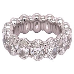 GIA Certified 9.89 Carat Elongated Oval Eternity Band