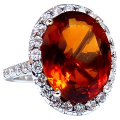 GIA Certified 9.89 Carat Natural Citrine Cluster Ring 14 Karat*