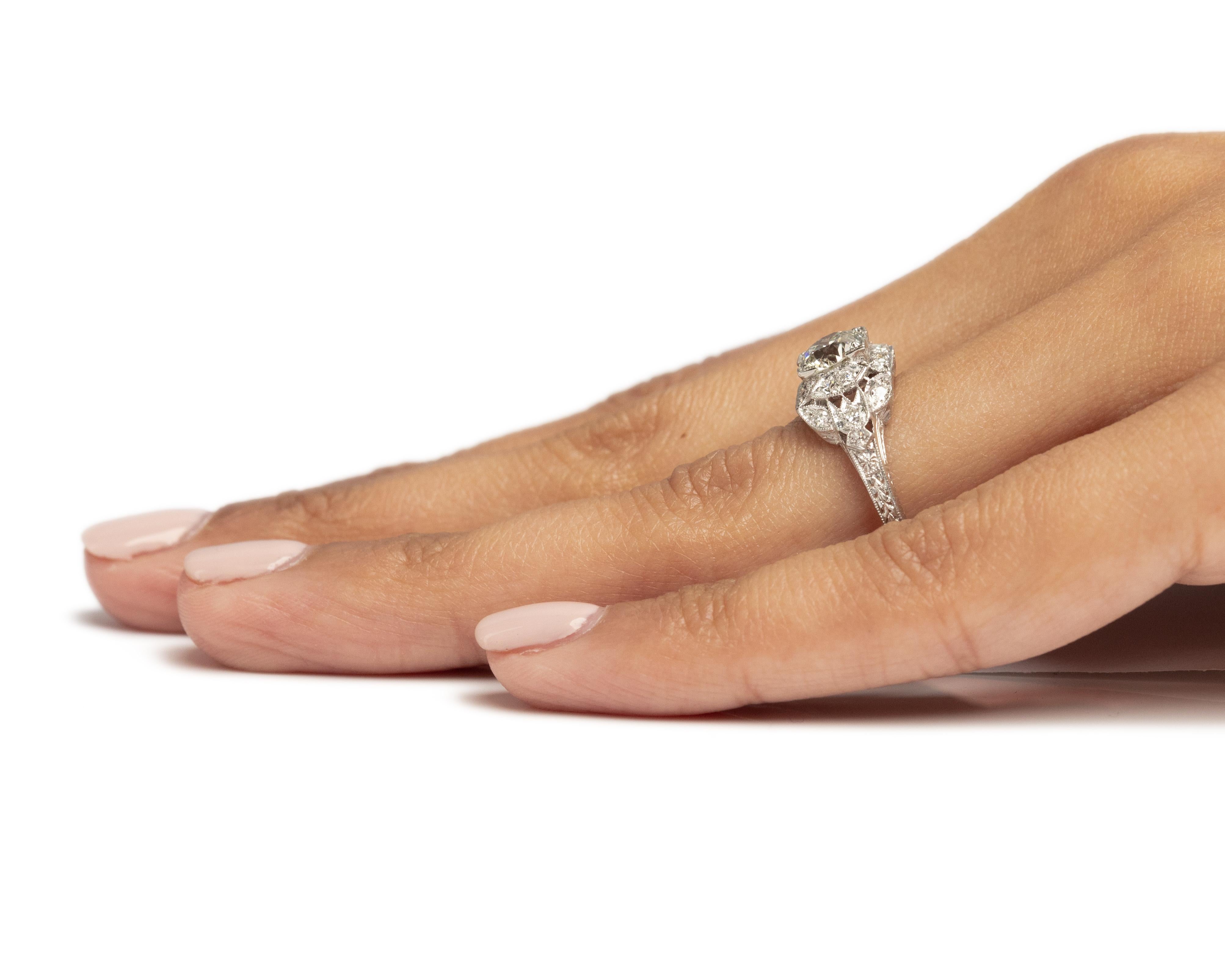 Bague de fiançailles en diamant certifié GIA de 0,99 carat en vente 4