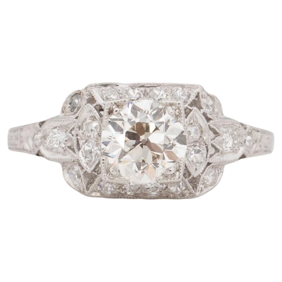 Bague de fiançailles en diamant certifié GIA de 0,99 carat en vente