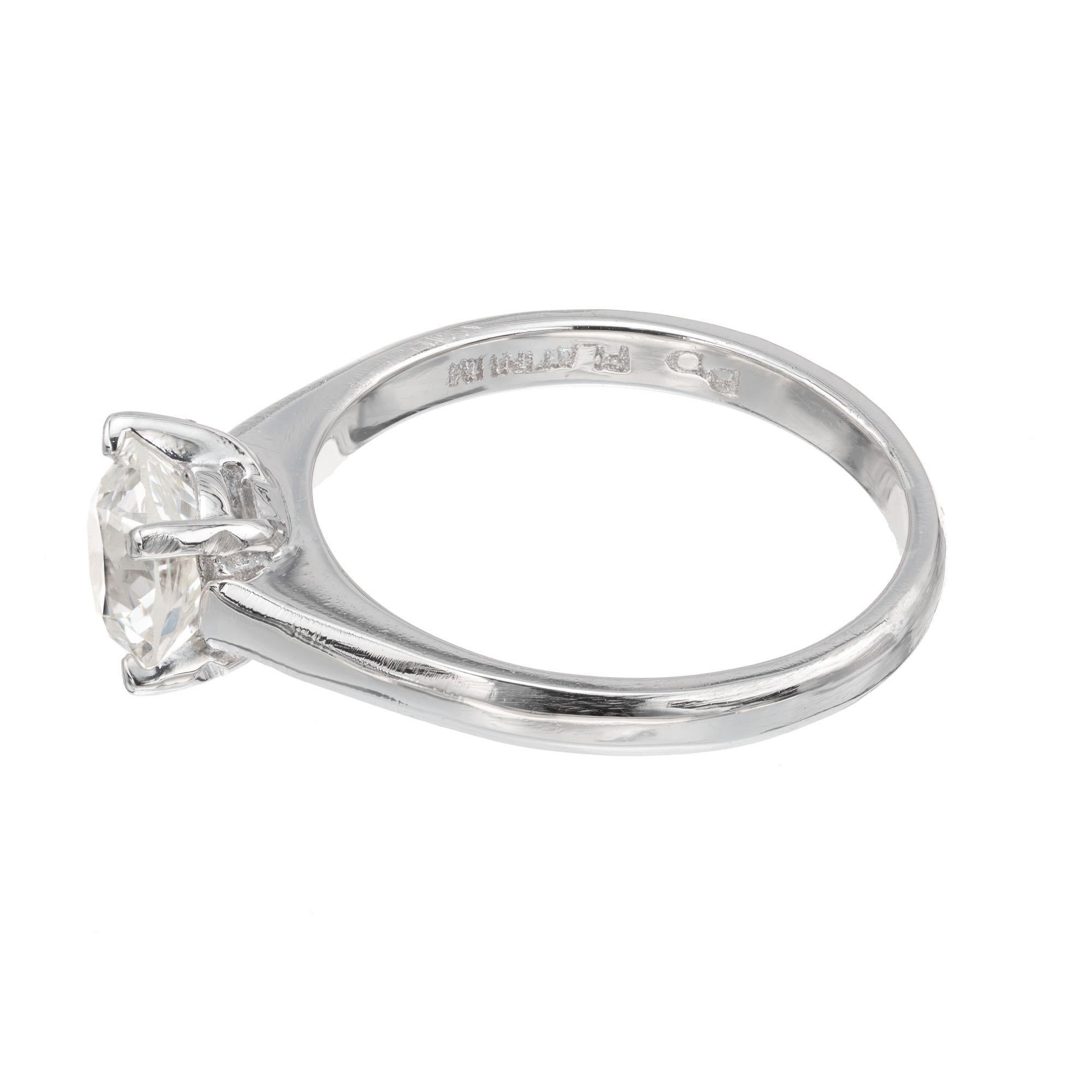 Old European Cut GIA Certified .99 Carat Diamond Platinum Solitaire Engagement Ring