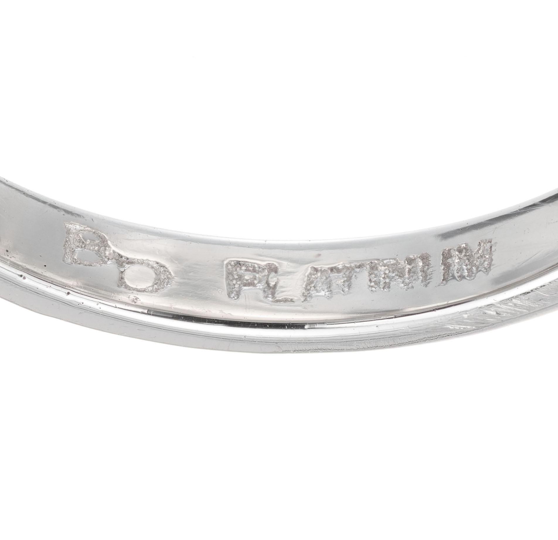 GIA Certified .99 Carat Diamond Platinum Solitaire Engagement Ring 1