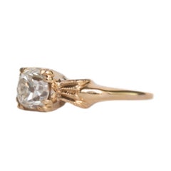 GIA Certified .99 Carat Diamond Yellow Gold Engagement Ring