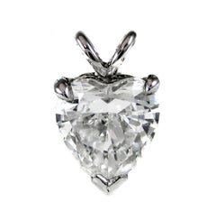 GIA Certified .99 Carat Heart Shaped Diamond Platinum Pendant