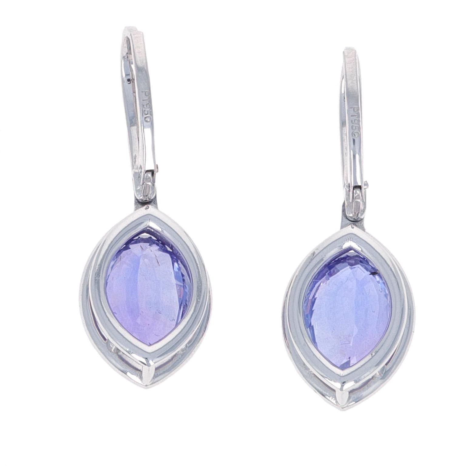 GIA Certified, 9.96 Carat No Heat Color-Change Sapphire Drop Earrings In New Condition In Beverly Hills, CA