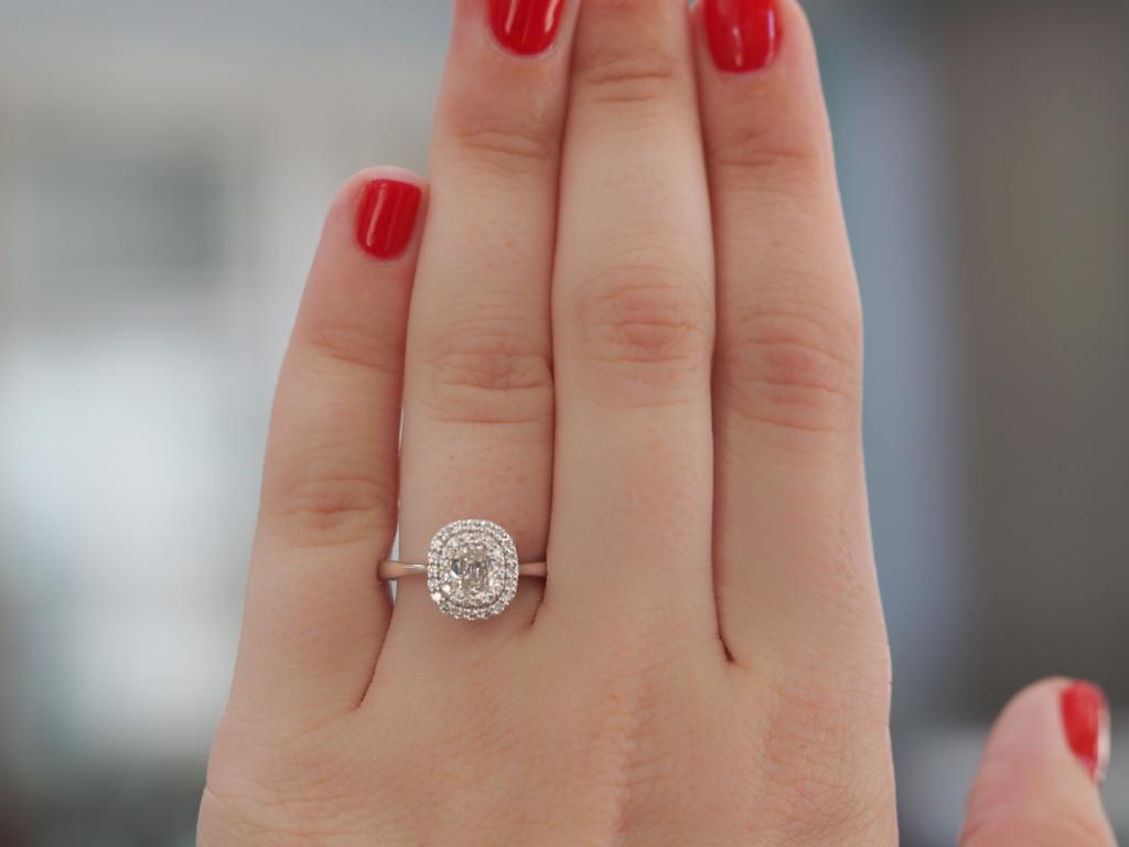 Women's or Men's GIA Certified, A. Jaffe Cushion Cut Diamond Engagement Ring
