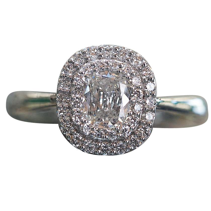 GIA Certified, A. Jaffe Cushion Cut Diamond Engagement Ring