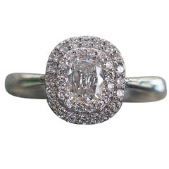 GIA Certified, A. Jaffe Cushion Cut Diamond Engagement Ring