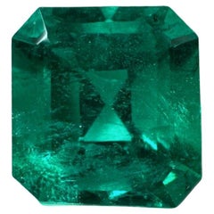 GIA Certified AAA+ 1,92 Carat Muzo Green Asscher Cut Colombian Emerald Gem