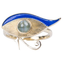 GIA-Certified Alexandrite Cat's Eye of Horus Ring 14k Yellow Gold R6227
