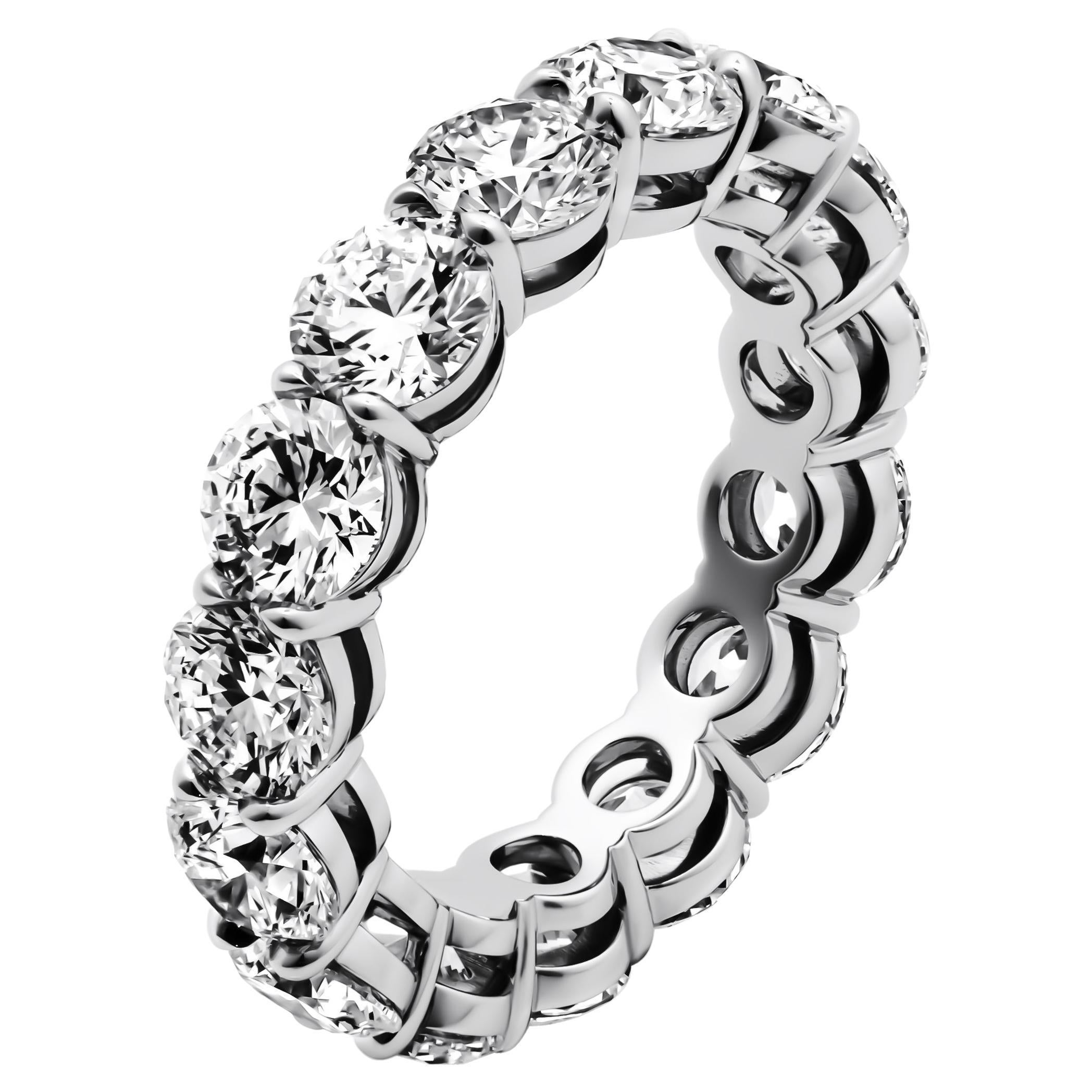GIA-zertifizierter Jahrestagsring aus Platin mit runden Diamanten von je 0,40 Karat