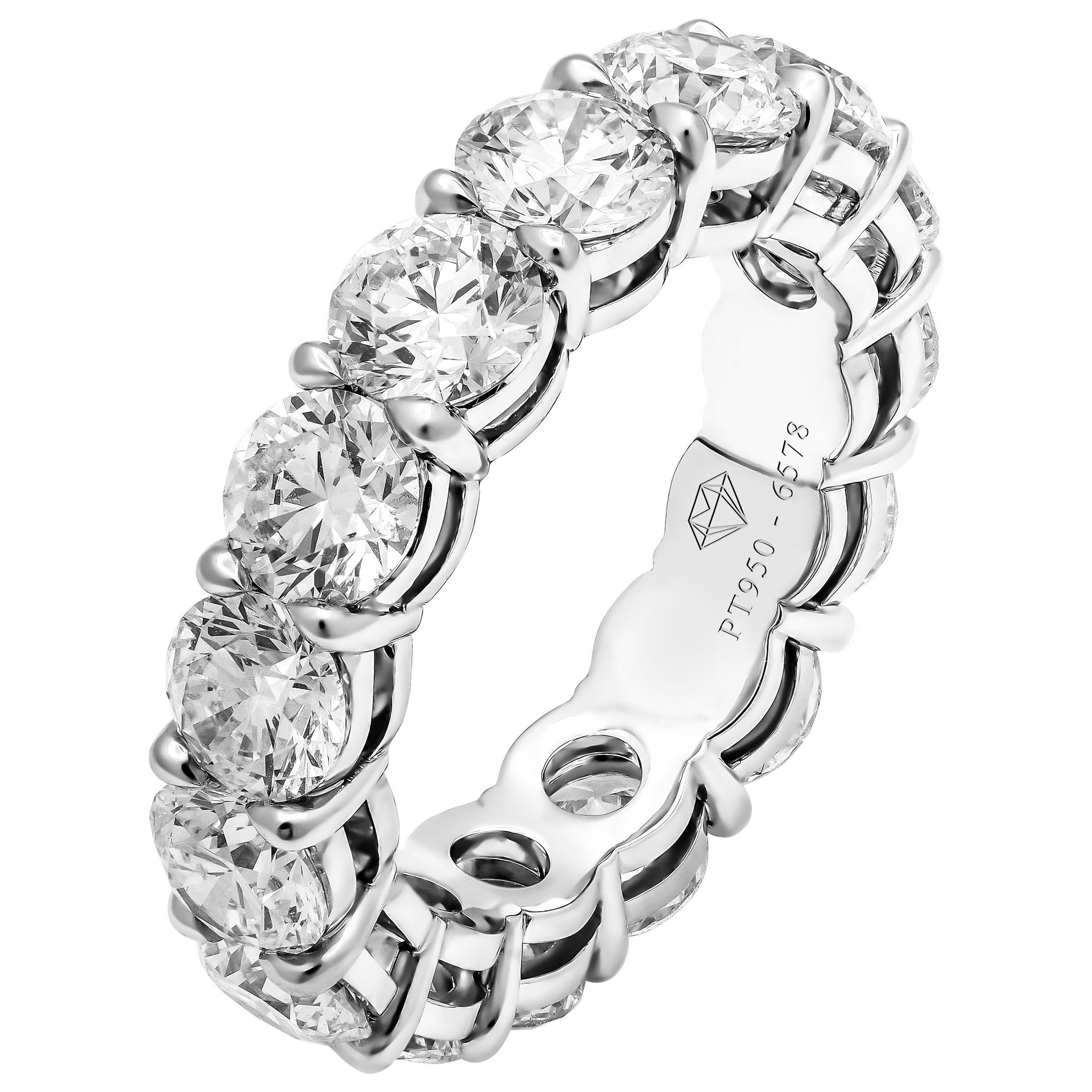 GIA Certified Anniversary Band in Platinum with Round Diamonds For Sale