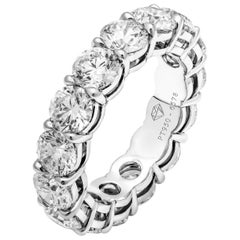 GIA-zertifiziertes Jahrestag-Ring aus Platin mit runden Diamanten