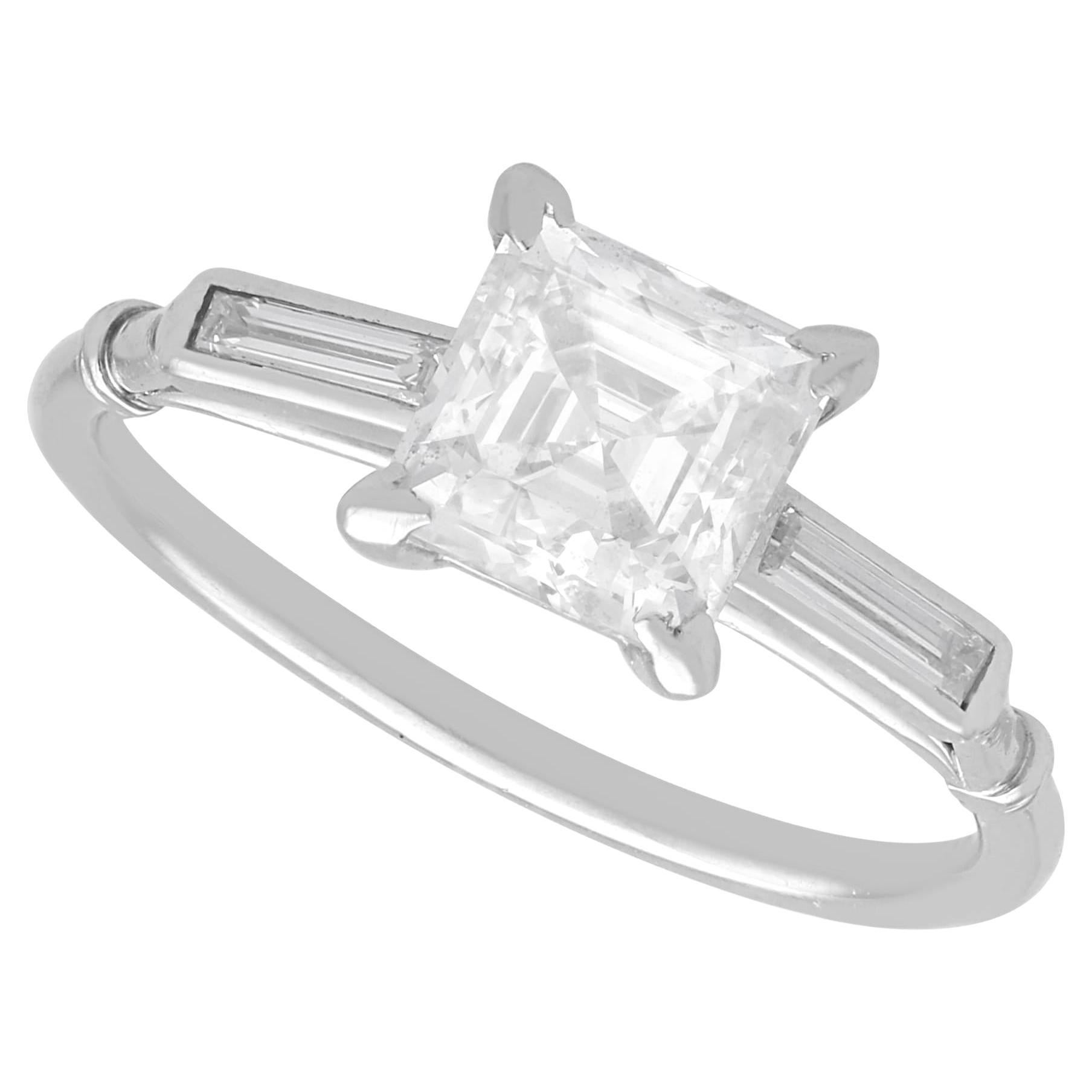 GIA Certified Antique 1.61 Carat Diamond and Platinum Ring Circa 1925 For Sale