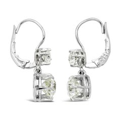 GIA Certified Antique Style 3.07 Ctw. Old European Cut Diamond Drop Earrings