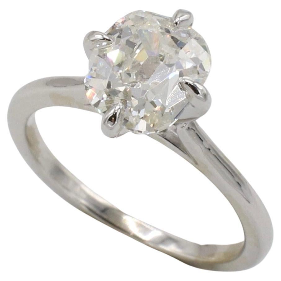 GIA Certified Antique Cushion 1.42 Carat J SI2 Natural Diamond Engagement Ring en vente