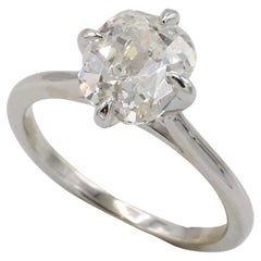 GIA Certified Antique Cushion 1.42 Carat J SI2 Natural Diamond Engagement Ring