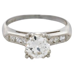 GIA Certified Vintage style Old European Cut diamond Engagement Ring In Platinum