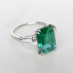 GIA Certified Approx. 5 Carat MINOR OIL Emerald and Diamond Platinum Ring