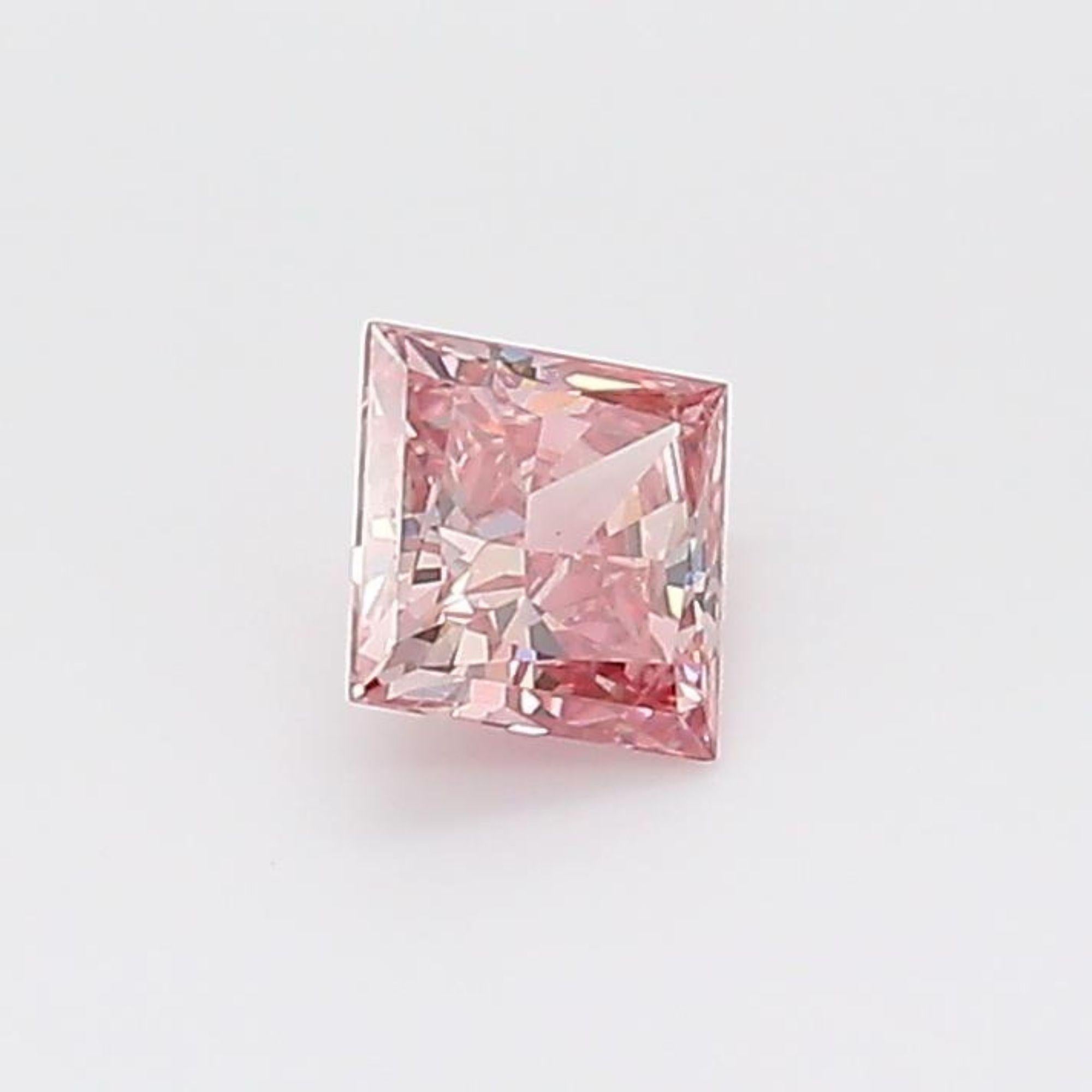 Diamante suelto Argyle Fancy Intense de 0,26 quilates y talla princesa certificado por GIA en venta 3