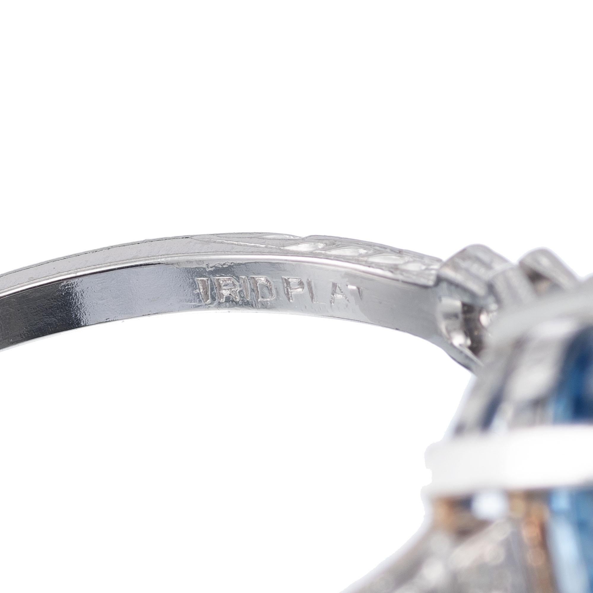 Women's GIA Certified Art Deco 4.51 Carat Sapphire Diamond Platinum Engagement Ring For Sale