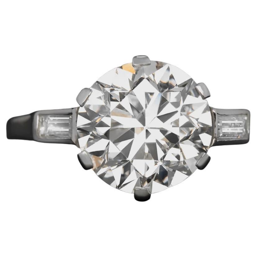 GIA-zertifizierter Art-Déco-Cocktailring mit authentischem 3 Karat Diamanten im Angebot