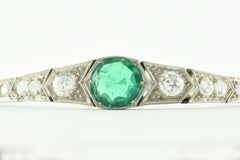 GIA Certified Art Deco Colombian Green Emerald and Diamond Bracelet