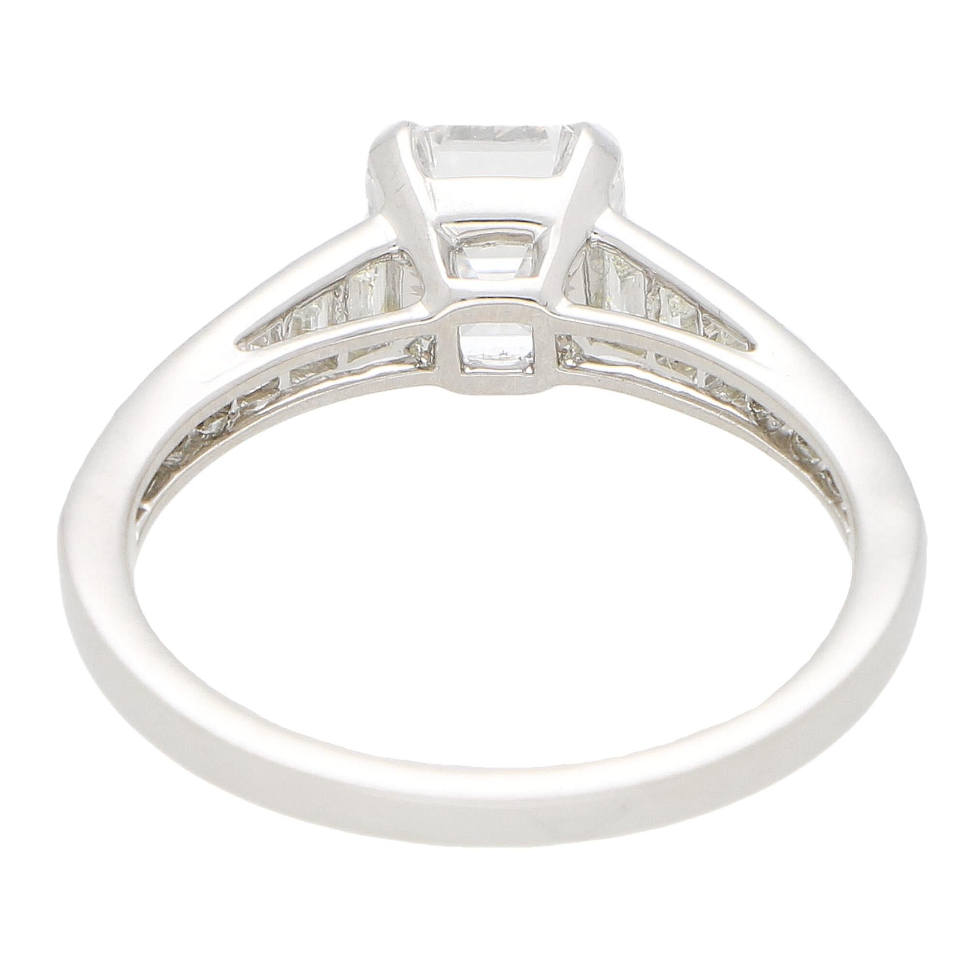 GIA Certified Art Deco Style Asscher Cut Diamond Engagement Ring in Platinum 1
